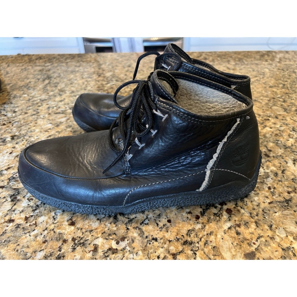 Timberland Men's vintage Leather Black Moc Boot Shoe Size 12 - Picture 3 of 10